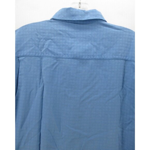 Toscano Shirt XL Silk Button Up Check Camp Pocket Breathable Collared - Picture 7 of 10